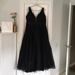 Rachel Allan black prom dress